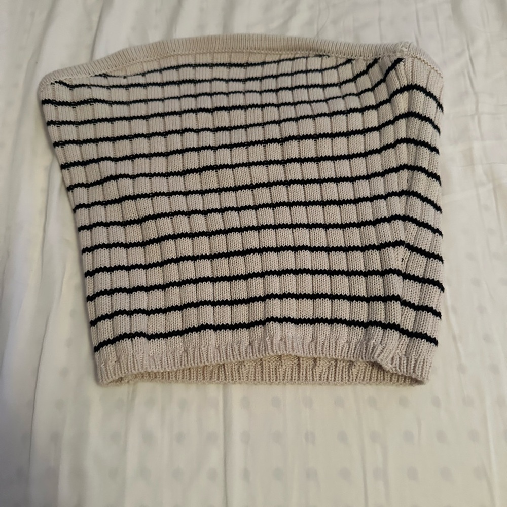 PacSun Black and Cream Knit Tube Top